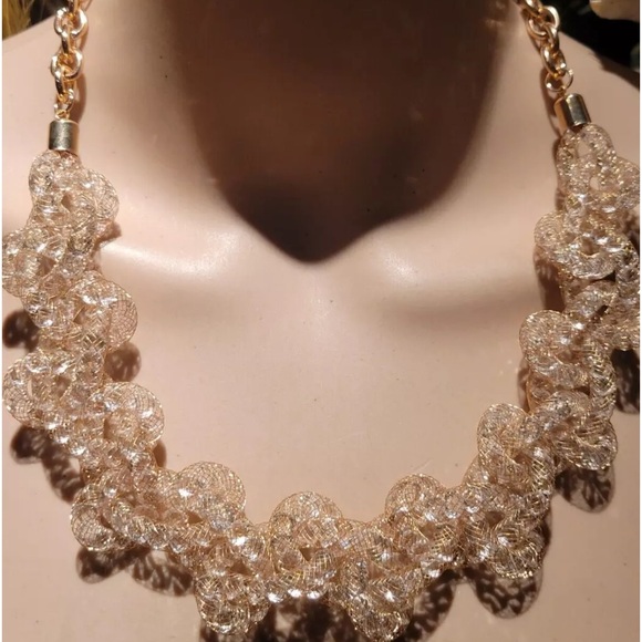 Tan & Crystal Gold Plated Choker - Picture 5 of 7